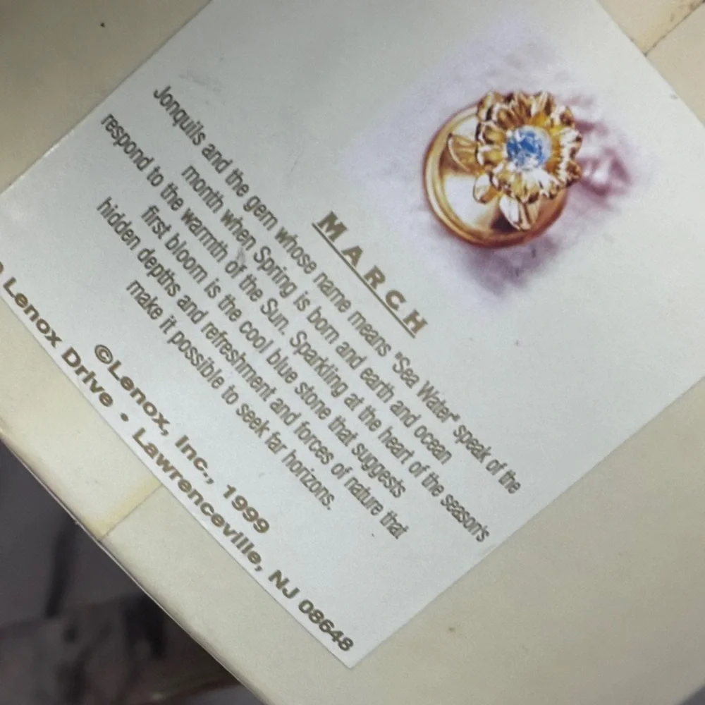 NIB Lenox March Birthday Collection Birth Stone trinket dish / earring dish - Picture 4 of 5